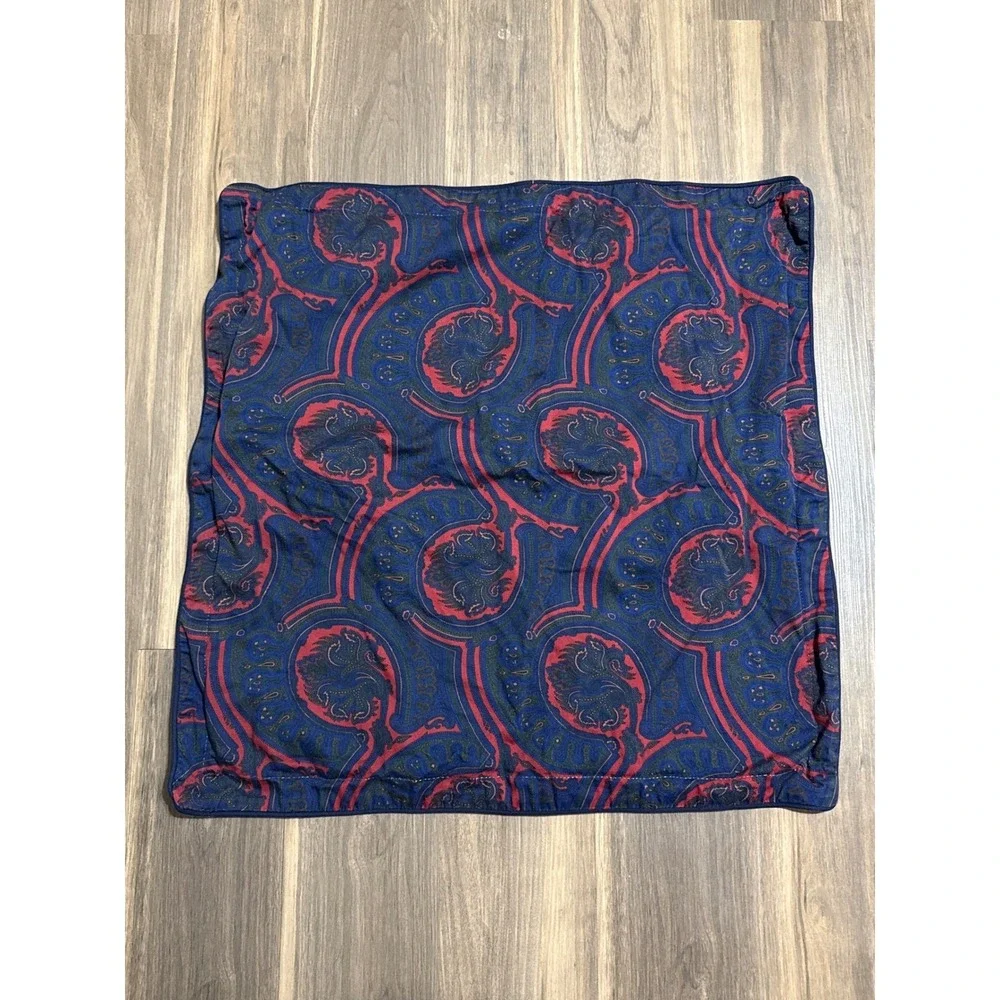 Ralph Lauren‎ MILLBROOK PAISLEY Red Navy Green Floral Euro Sham Moody Regal